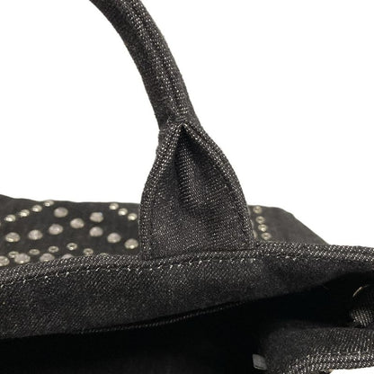 Prada Tote Bag Canapa Bn2439 Black Bijou Studs
