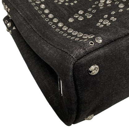 Prada Tote Bag Canapa Bn2439 Black Bijou Studs