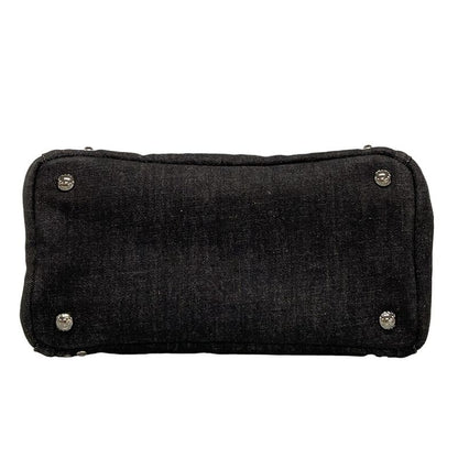 Prada Tote Bag Canapa Bn2439 Black Bijou Studs