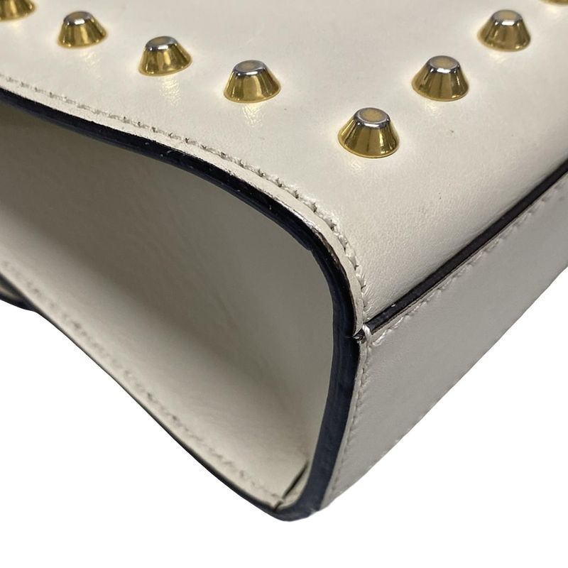 Gucci Shoulder Bag Padlock 432182 Ivory X Gold Chain Shoulder Faux Pearl Studs