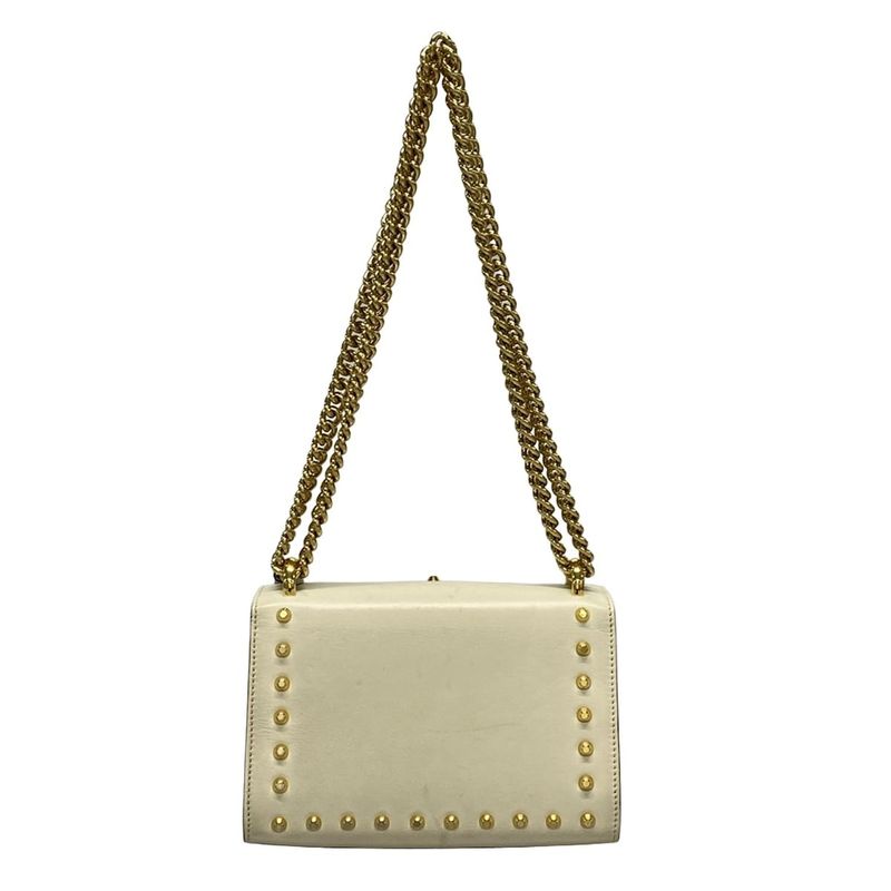 Gucci Shoulder Bag Padlock 432182 Ivory X Gold Chain Shoulder Faux Pearl Studs