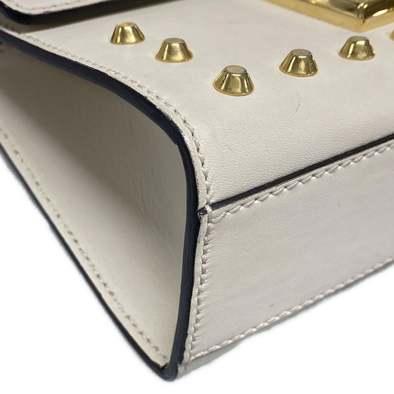 Gucci Shoulder Bag Padlock 432182 Ivory X Gold Chain Shoulder Faux Pearl Studs