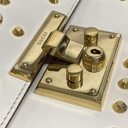 Gucci Shoulder Bag Padlock 432182 Ivory X Gold Chain Shoulder Faux Pearl Studs