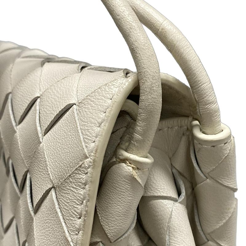 Bottega Veneta Shoulder Bag Intrecciato Ivory Leather
