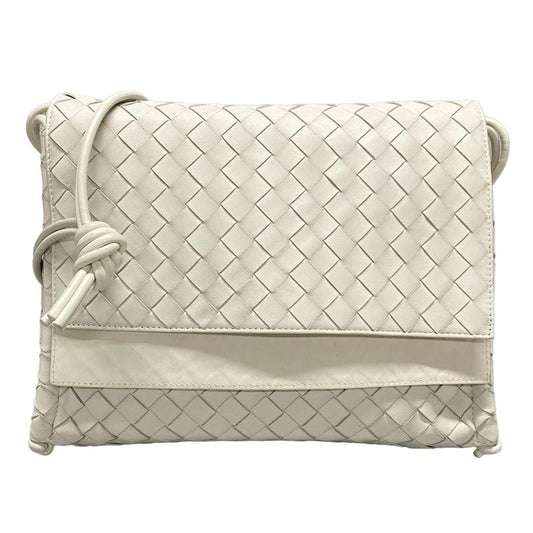 Bottega Veneta Shoulder Bag Intrecciato Ivory Leather