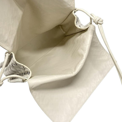 Bottega Veneta Shoulder Bag Intrecciato Ivory Leather