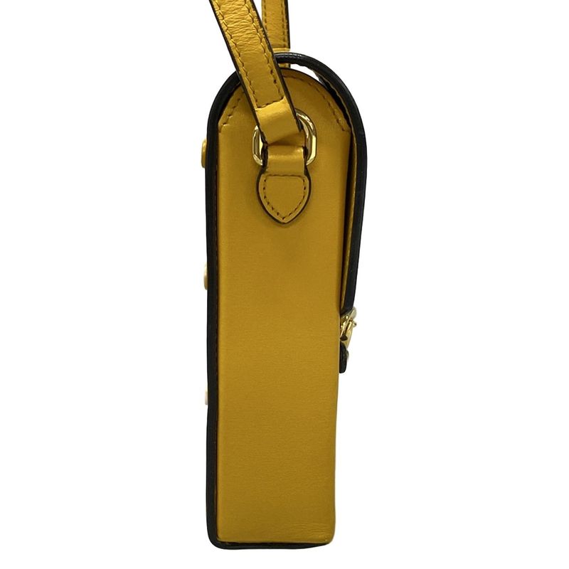 Gucci Shoulder Bag Horsebit 1955 625615 Yellow Leather