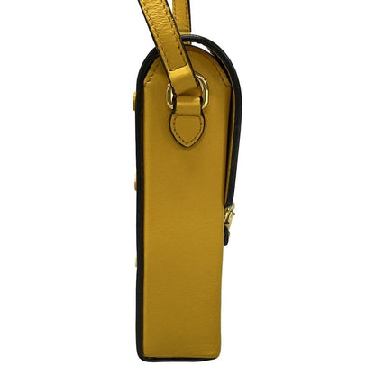 Gucci Shoulder Bag Horsebit 1955 625615 Yellow Leather