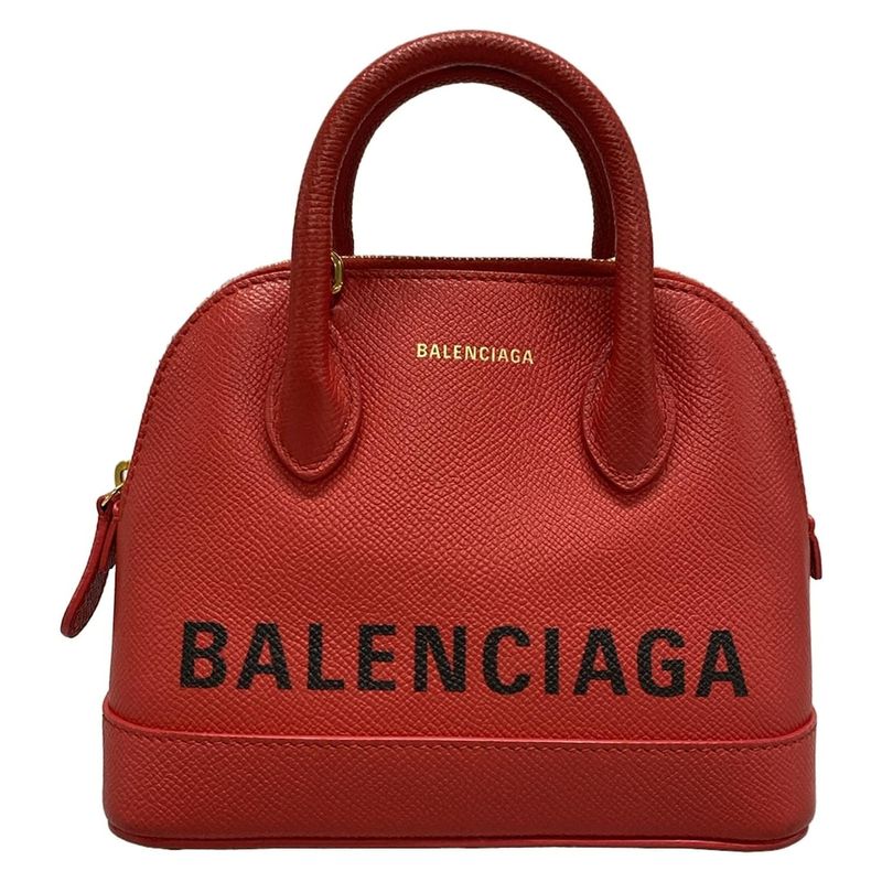 Balenciaga Handbag Ville Top Handle XXS 525050 Red Mini Bag Leather