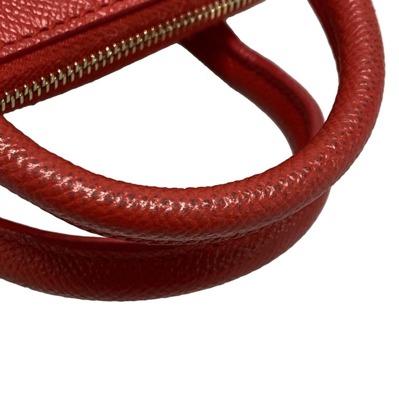 Balenciaga Handbag Ville Top Handle XXS 525050 Red Mini Bag Leather