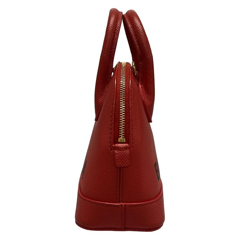 Balenciaga Handbag Ville Top Handle XXS 525050 Red Mini Bag Leather