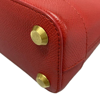 Balenciaga Handbag Ville Top Handle XXS 525050 Red Mini Bag Leather