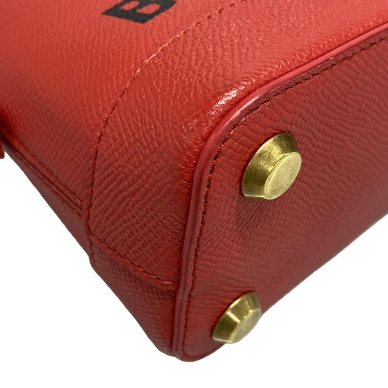Balenciaga Handbag Ville Top Handle XXS 525050 Red Mini Bag Leather