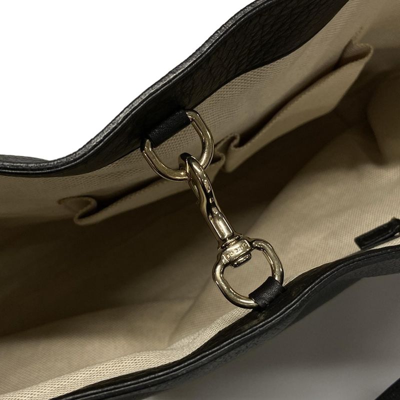 Gucci Tote Bag Soho 282303 Black Leather