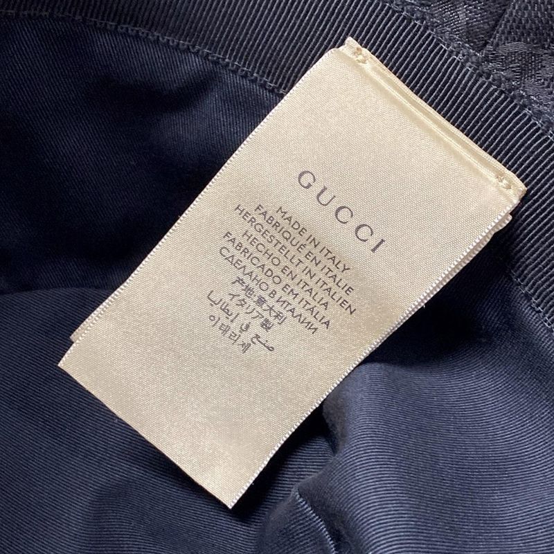 Gucci Hat M 58cm (22.83in) GG Canvas Bucket Hat 576587 Black Cotton