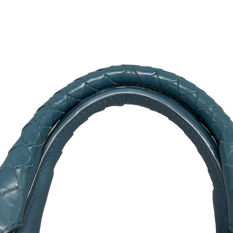 Bottega Veneta Handbag Small Rome Bag Blue Green Leather