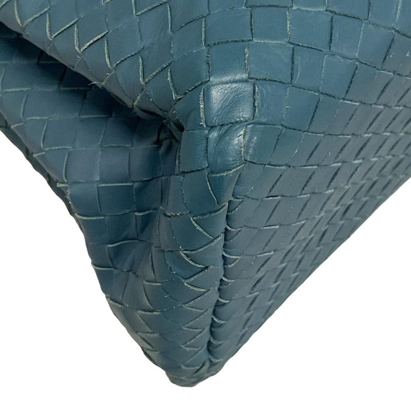 Bottega Veneta Handbag Small Rome Bag Blue Green Leather