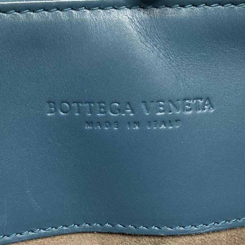Bottega Veneta Handbag Small Rome Bag Blue Green Leather