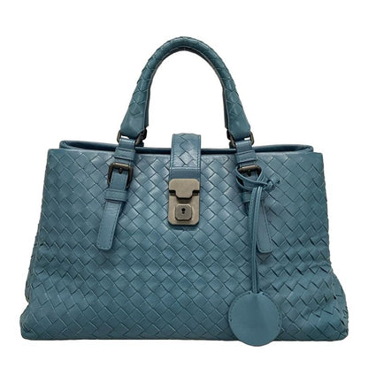 Bottega Veneta Handbag Small Rome Bag Blue Green Leather