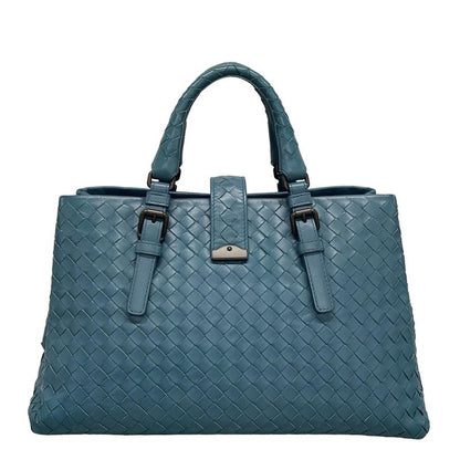 Bottega Veneta Handbag Small Rome Bag Blue Green Leather