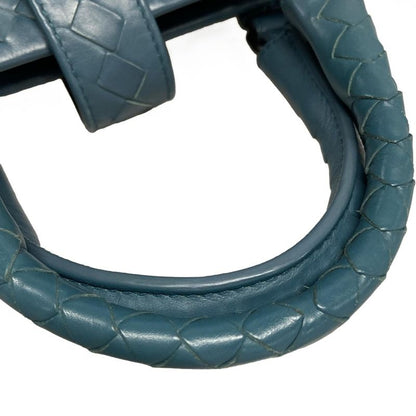 Bottega Veneta Handbag Small Rome Bag Blue Green Leather