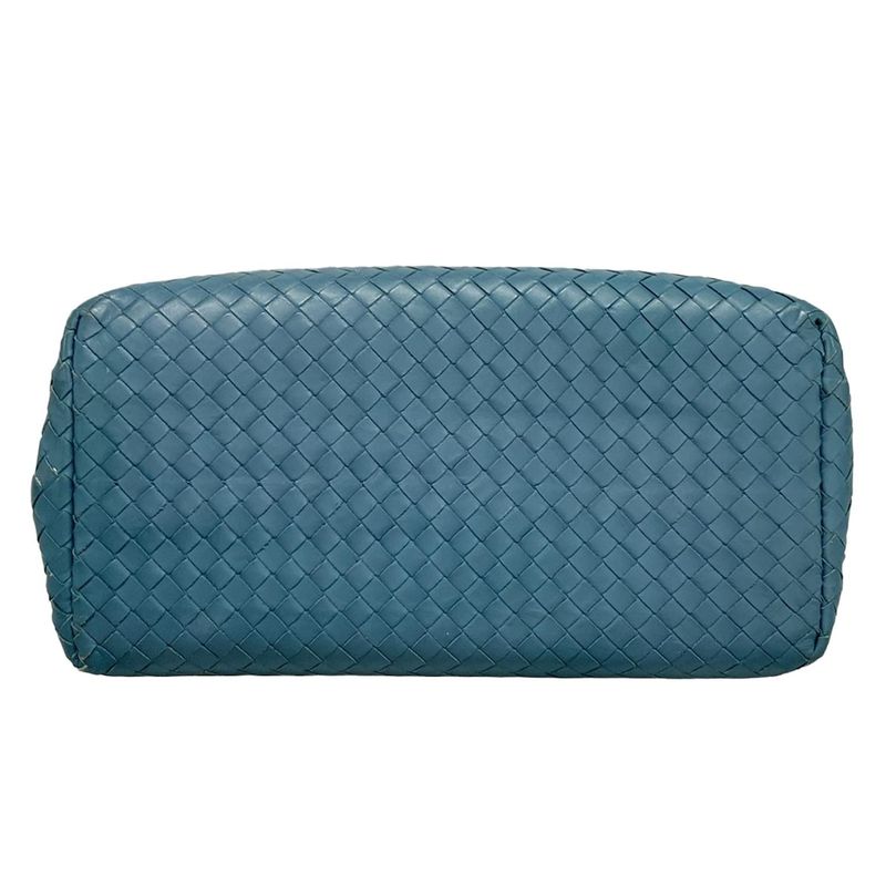 Bottega Veneta Handbag Small Rome Bag Blue Green Leather