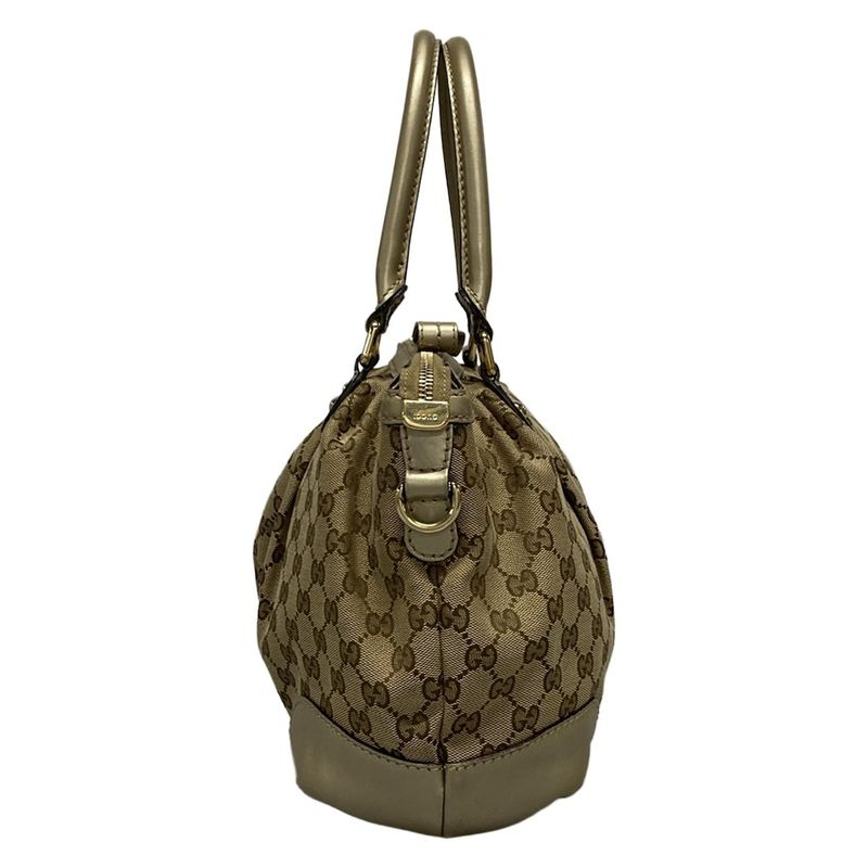 Gucci Handbag Sookie 247902 Dark Brown X Beige X Gold Leather