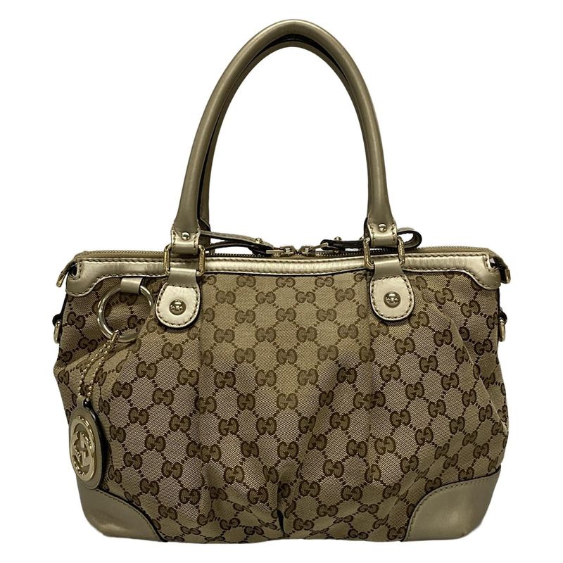 Gucci Handbag Sookie 247902 Dark Brown X Beige X Gold Leather