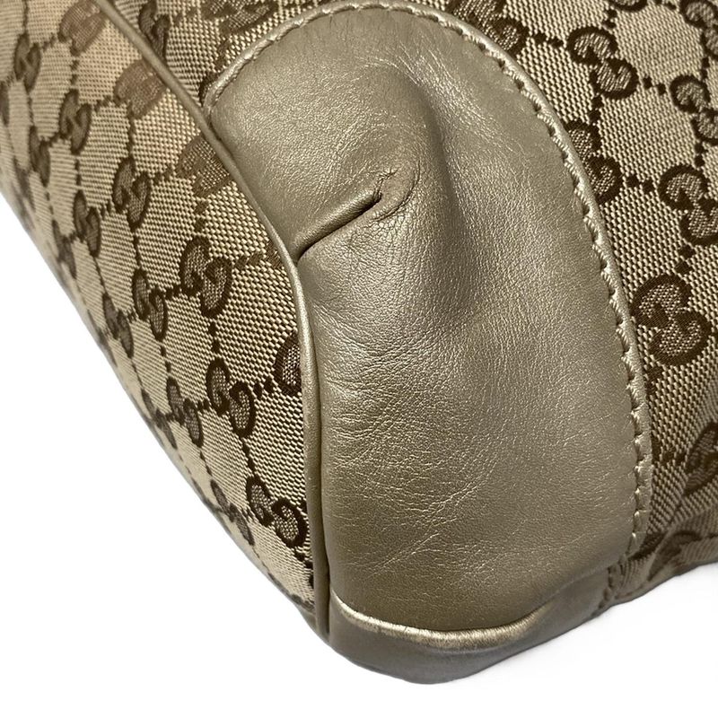 Gucci Handbag Sookie 247902 Dark Brown X Beige X Gold Leather