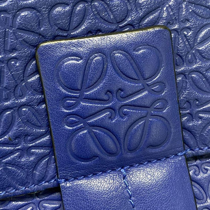 Loewe Shoulder Bag Avenue Blue Chain Shoulder Shape Pressed Leather