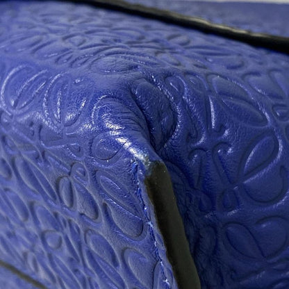 Loewe Shoulder Bag Avenue Blue Chain Shoulder Shape Pressed Leather