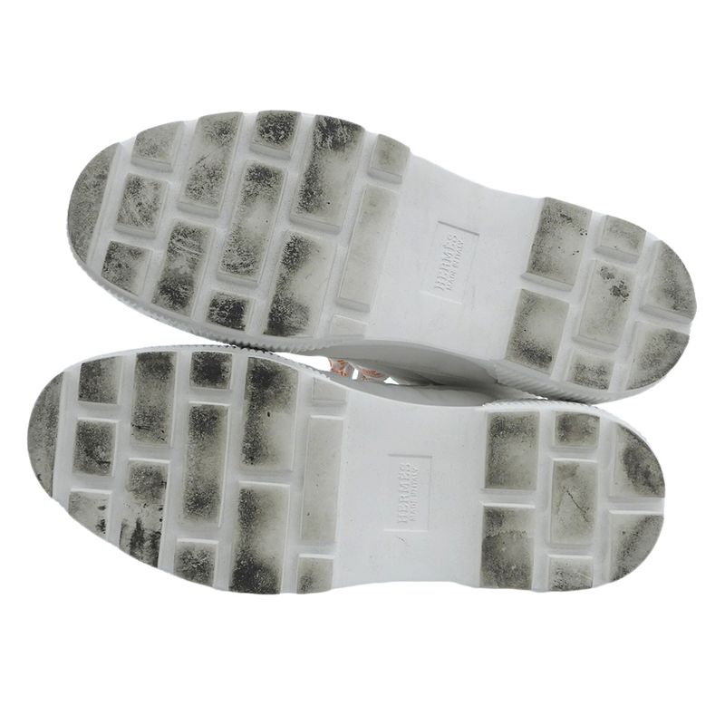 Hermes Nylon High Cut Fresh Boots Shoes Women's White 37.5 375