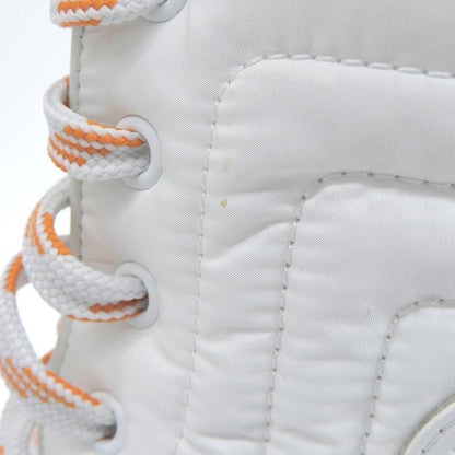 Hermes Nylon High Cut Fresh Boots Shoes Women's White 37.5 375