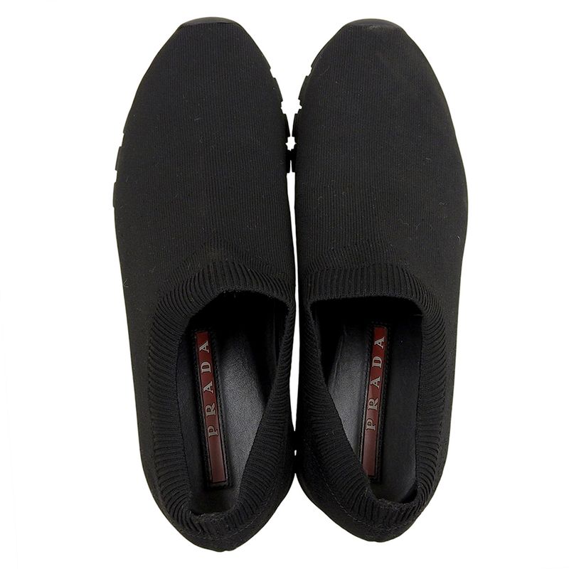 Prada Socks Low Cut Sneakers Shoes Men's Black 6 3364 6