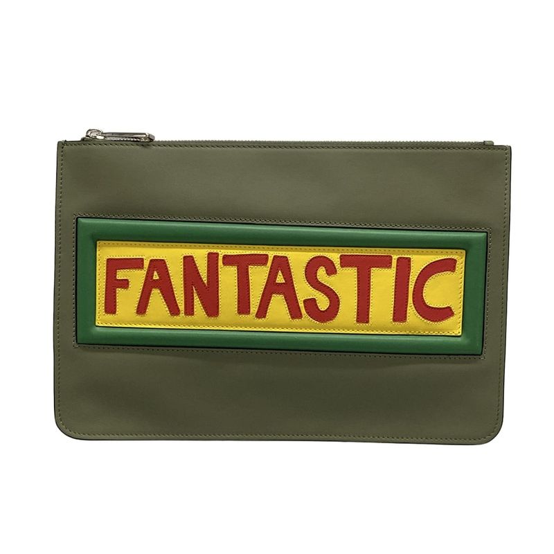 Fendi Clutch Bag - 7n0078 Khaki X Multi Leather