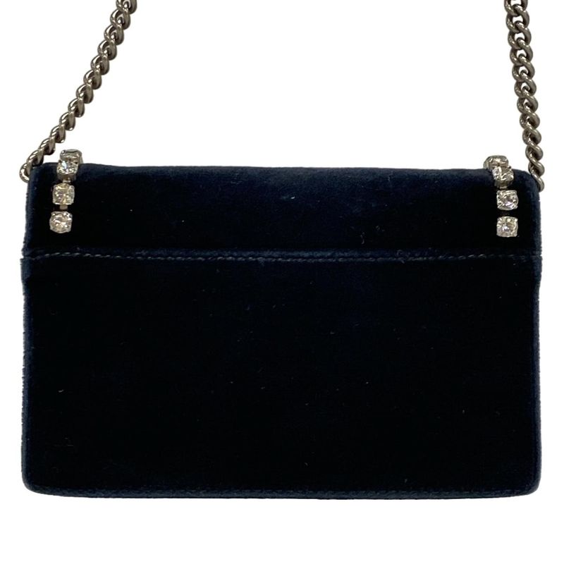 Gucci Shoulder Bag Dionysus 476432 Dark Navy Chain Shoulder Mini Bag Rhinestone