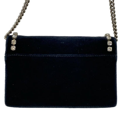 Gucci Shoulder Bag Dionysus 476432 Dark Navy Chain Shoulder Mini Bag Rhinestone