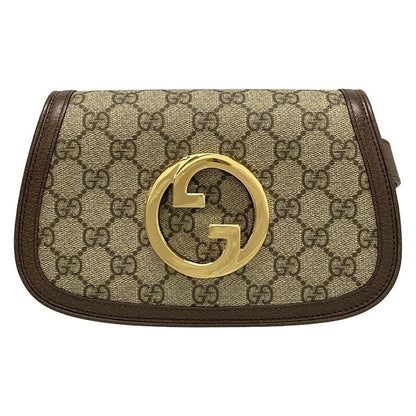 Gucci Waist Pouch Interlocking G GG Plus/gg Supreme 703807 Dark Brown X Beige