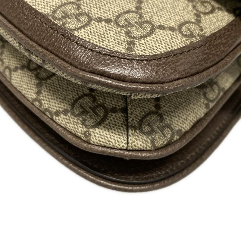 Gucci Waist Pouch Interlocking G GG Plus/gg Supreme 703807 Dark Brown X Beige