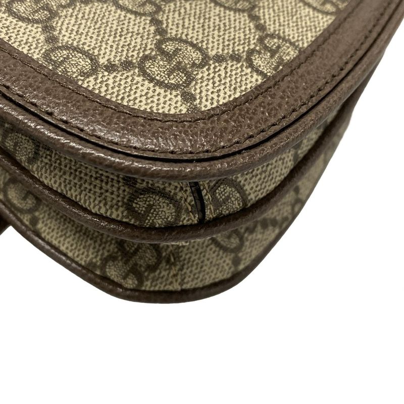 Gucci Waist Pouch Interlocking G GG Plus/gg Supreme 703807 Dark Brown X Beige