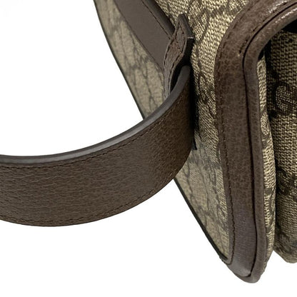Gucci Waist Pouch Interlocking G GG Plus/gg Supreme 703807 Dark Brown X Beige