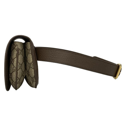 Gucci Waist Pouch Interlocking G GG Plus/gg Supreme 703807 Dark Brown X Beige