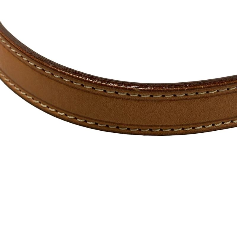 Celine Shoulder Bag Macadam Pattern Gancini Dark Brown X Light Brown Leather