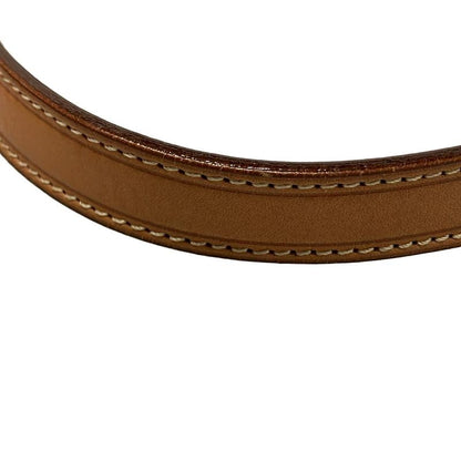 Celine Shoulder Bag Macadam Pattern Gancini Dark Brown X Light Brown Leather