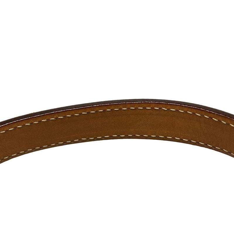 Celine Shoulder Bag Macadam Pattern Gancini Dark Brown X Light Brown Leather