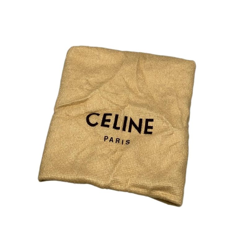 Celine Shoulder Bag Macadam Pattern Gancini Dark Brown X Light Brown Leather
