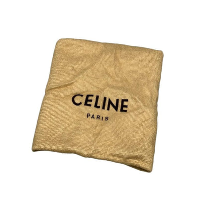 Celine Shoulder Bag Macadam Pattern Gancini Dark Brown X Light Brown Leather