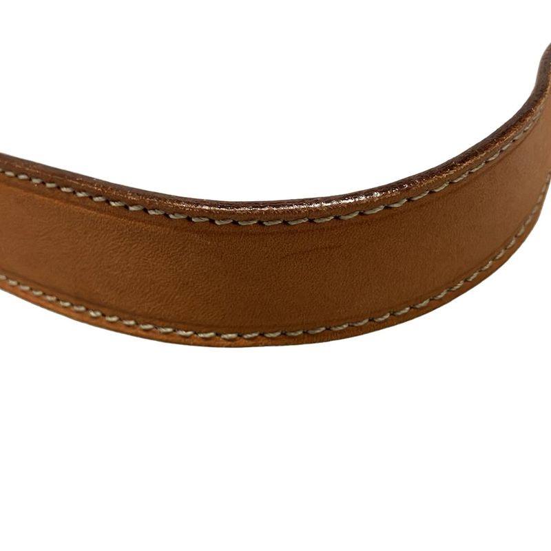 Celine Shoulder Bag Macadam Pattern Gancini Dark Brown X Light Brown Leather