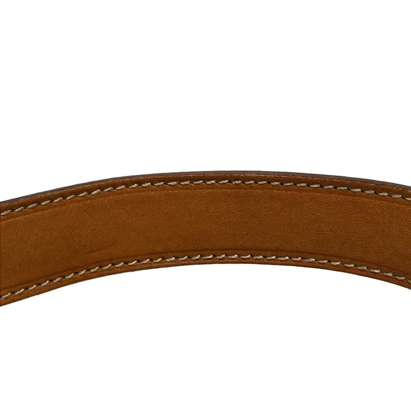 Celine Shoulder Bag Macadam Pattern Gancini Dark Brown X Light Brown Leather