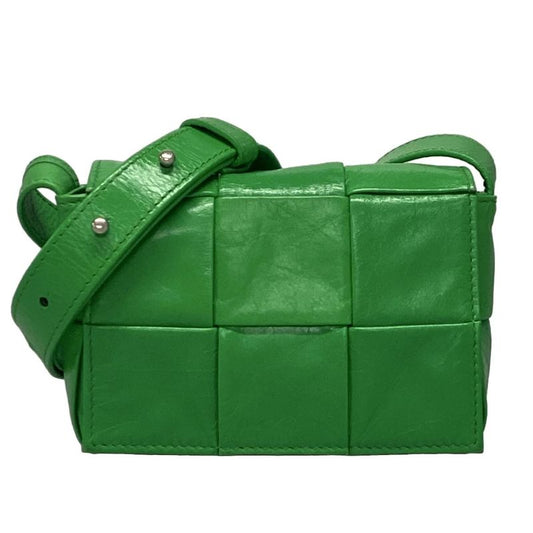 Bottega Veneta Shoulder Bag Candy Cassette Maxi Intrecciato Green Leather